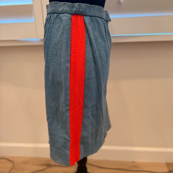 1991A Chane Hip Hp collection Denim Skirt w Pink Trim Fr 40 / US 4-6 - Picture 12 of 14